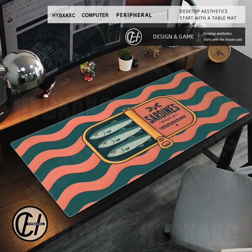 Retro Gaming Desk - Vintage Sardines Mouse Pad Retro Seafood