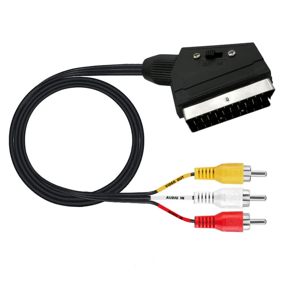 Retro Gaming Cables - Scart To 3Rca Adapter Cable Switchable