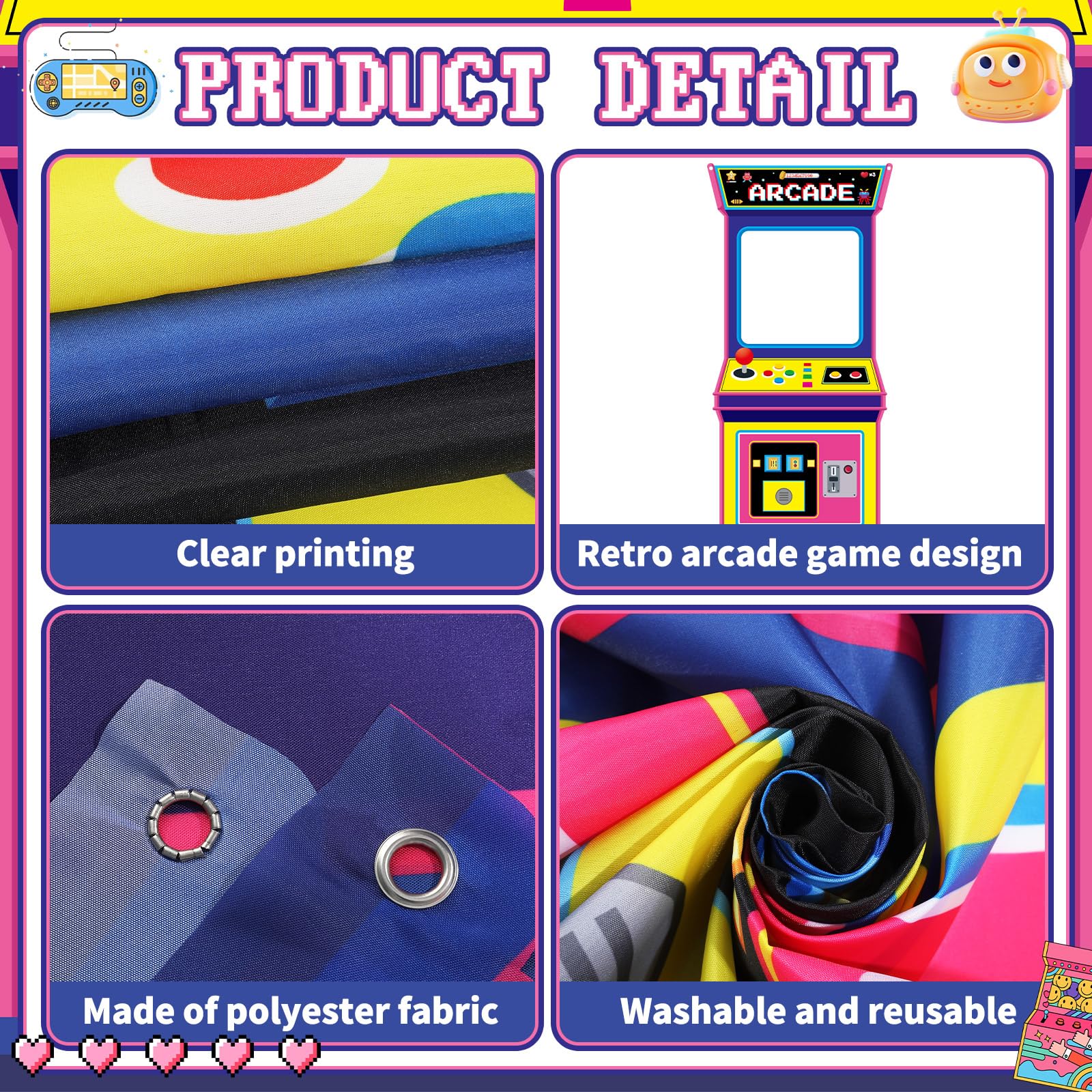 Retro Video Gaming Fabric Arca - Retro Gaming Banner recension och pris