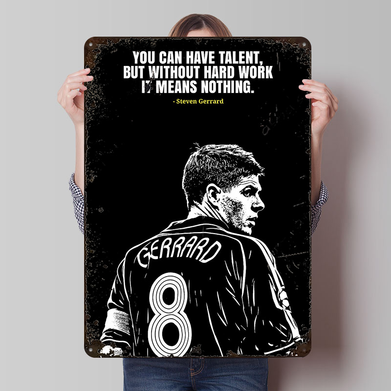 Steven Gerrard Quote Metal Pos - Retro Gaming Desk recension och pris