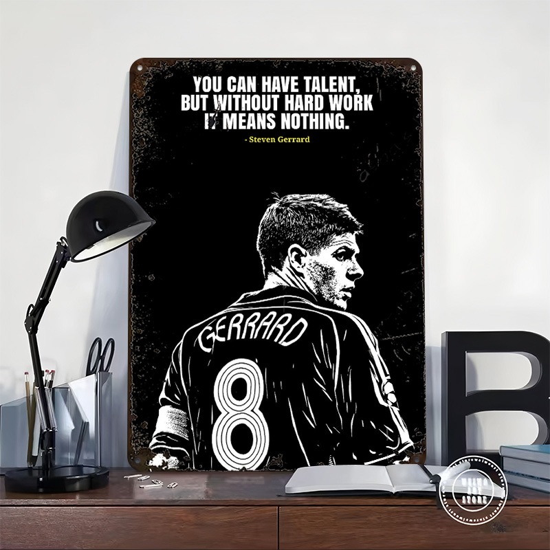 Steven Gerrard Quote Metal Pos - Retro Gaming Desk recension och pris