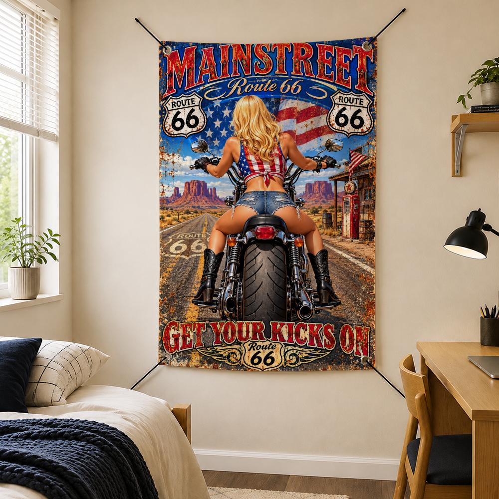 Retro Travel R-Route 66 Vintag - Retro Gaming Banner recension och pris