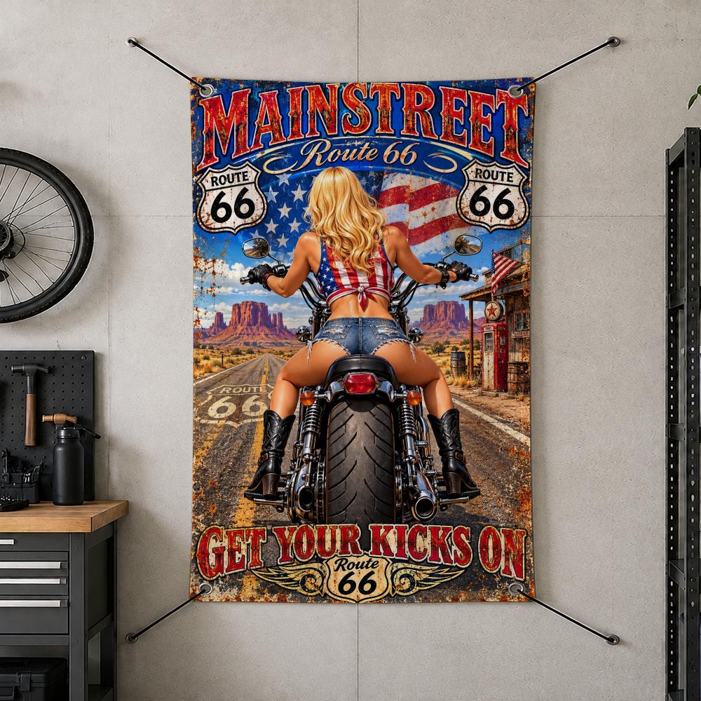 Retro Travel R-Route 66 Vintag - Retro Gaming Banner recension och pris