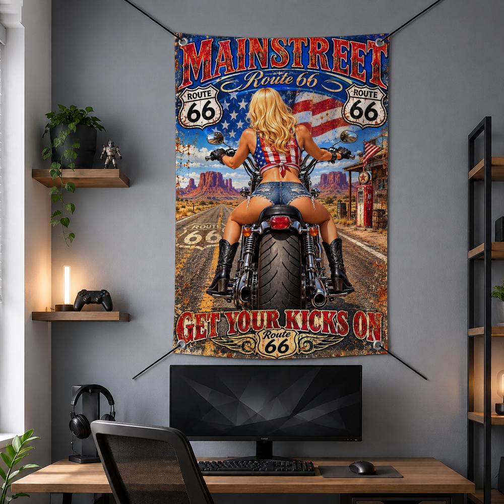 Retro Travel R-Route 66 Vintag - Retro Gaming Banner recension och pris